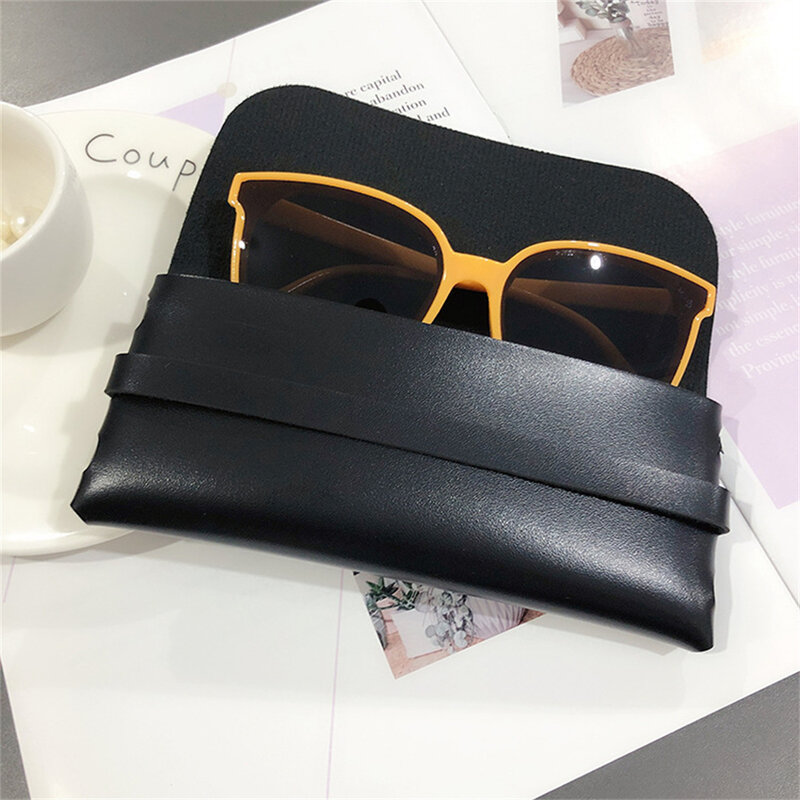 Portátil óculos de olho caso moda couro feminino masculino óculos saco protetor caixa capa óculos de sol caso bolsa óculos de leitura caixa