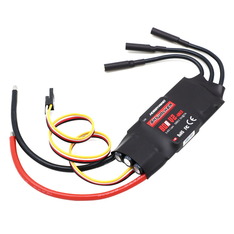 Hobbywing Skywalker 40A 50A 60A 80A 15A 20A 30A 100A 120A V2 ESC Speed Controller With UBEC For RC Airplanes Helicopter
