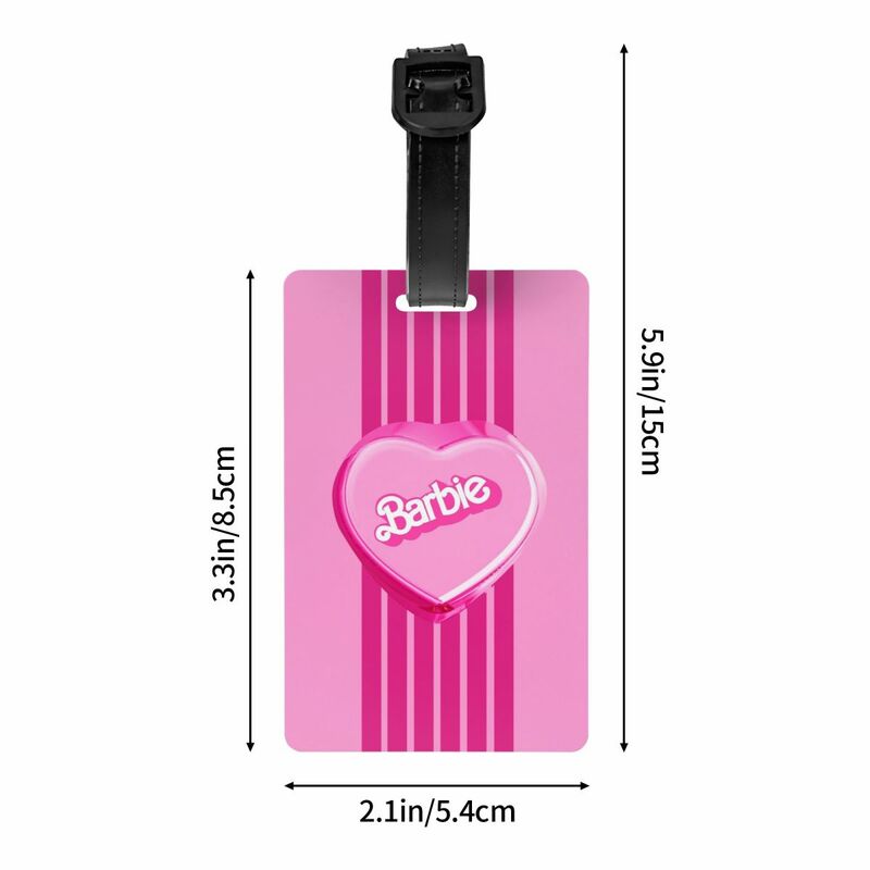 Etiqueta de equipaje personalizada Barbie, etiqueta de equipaje personalizada, cubierta de privacidad, tarjeta de identificación con nombre