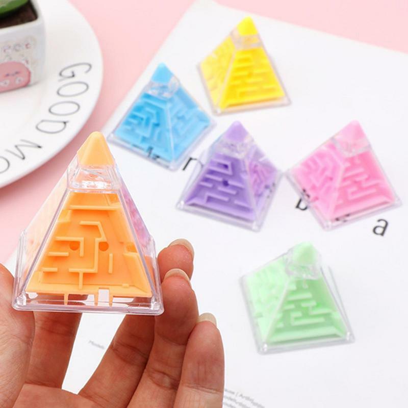 Piramida labirynt 3D pamięci grawitacyjnej magiczne kostki puzzle zabawki przenośna gra łamigłówka edukacyjna dla prezenty urodzinowe dla dzieci