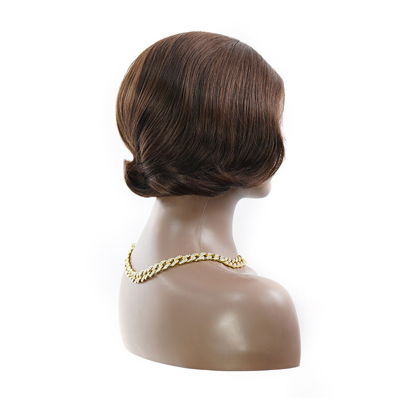 Короткий парик с вырезами фея, бразильские прозрачные парики из человеческих волос, короткий парик