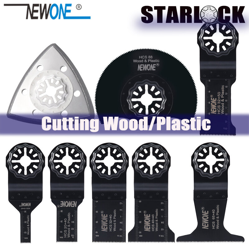 NEWONE Starlock-hojas de sierra HCS, almohadilla de lijado semicírculo para herramientas oscilantes eléctricas, multiherramienta, 10mm/20mm/32mm/45mm/65mm