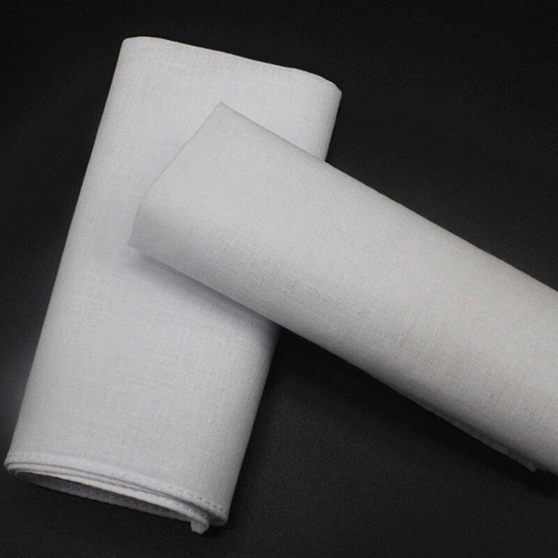 Adult White Handkerchief Cotton Square Super Soft Washable Hanky DIY Accessories Dropship
