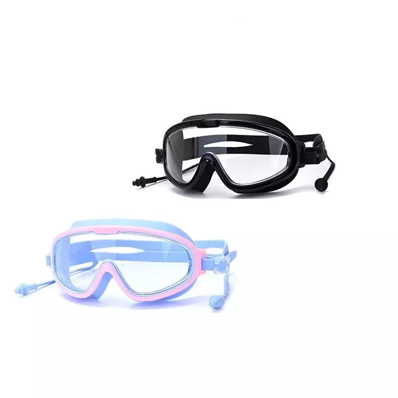 Conjunto de óculos de natação infantil impermeável e anti-nevoeiro HD, óculos para meninos e meninas, caixa grande