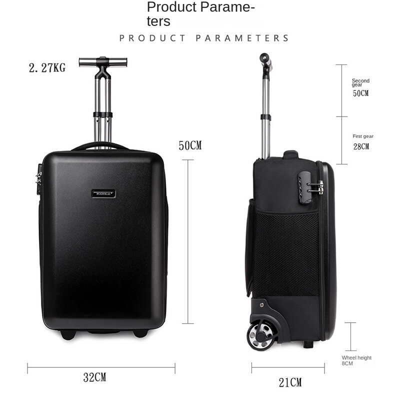 19 Zoll große Harts chale Business Rucksack Trolley Tasche Reisekoffer Roll gepäck Multifunktions-Boarding-Tasche