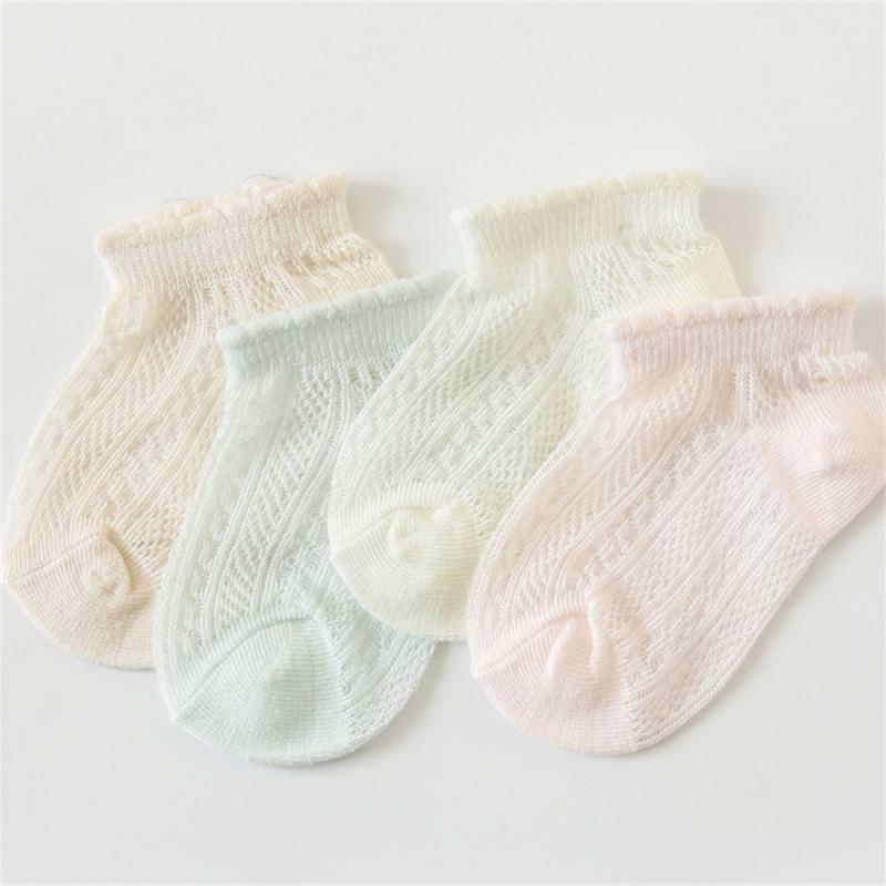 Chaussettes d'été en maille ultra-fine pour bébé, en coton, respirantes, mignonnes, dessin animé, douces et confortables, courtes, pour nouveau-né de 0 à 3 ans