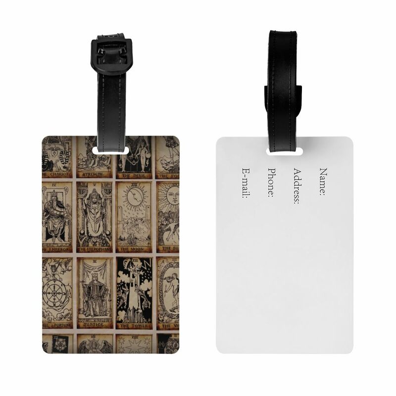 Witch Tarot Luggage Tag Halloween Occult Curiology Suitcase Baggage Privacy Cover ID Label