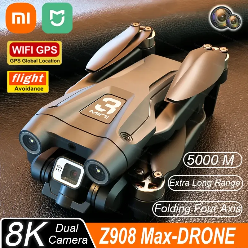 Квадрокоптер XIAN MI Z908 Max с бесщеточным Мотором 8K GPS профессиональный двойной HD для аэрофотосъемки FPV обход препятствий