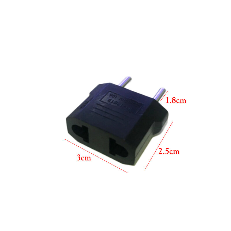 1Pc Eu Naar De Vs Plug Adapter Universele Opladen Converter Power Adapter Draagbare Reizen Transformeren Stopcontact Plug Adapter Zwart