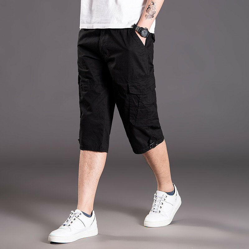 Nowe modne szorty Cargo bawełniane męskie Casual luźna, workowata Streetwear Boardshorts duże kieszenie letnia odzież taktyczna