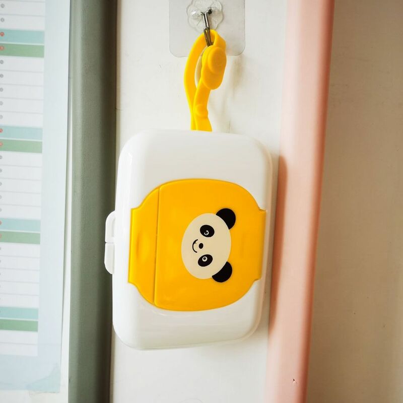 Cute Creative Panda Plastic Bag para crianças, Estojo de lenços de cabeceira, Wet Wipe Pouch, Paper Dispenser Box