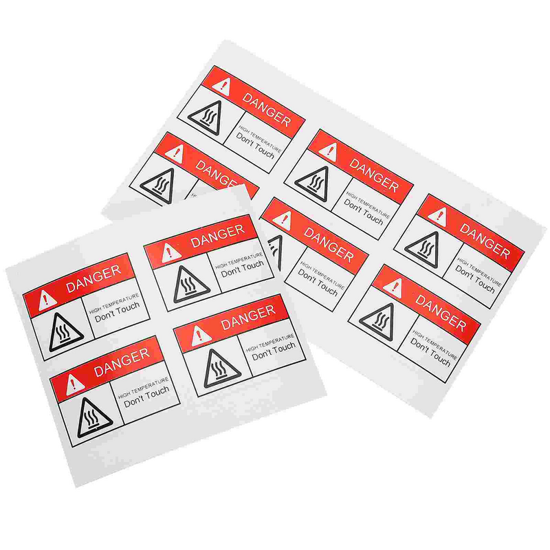 10pcs High Temperature Don't Touch Signs Warning Stickers Self-adhesive Stickers