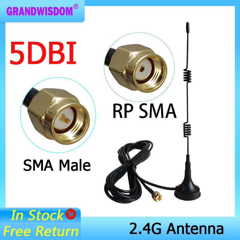 Griwi-antena 5dbi sma macho, wlan, wifi, 2,4 ghz, módulo pbx iot, enrutador, receptor de señal, alta ganancia, 5/10 piezas, 2,4g