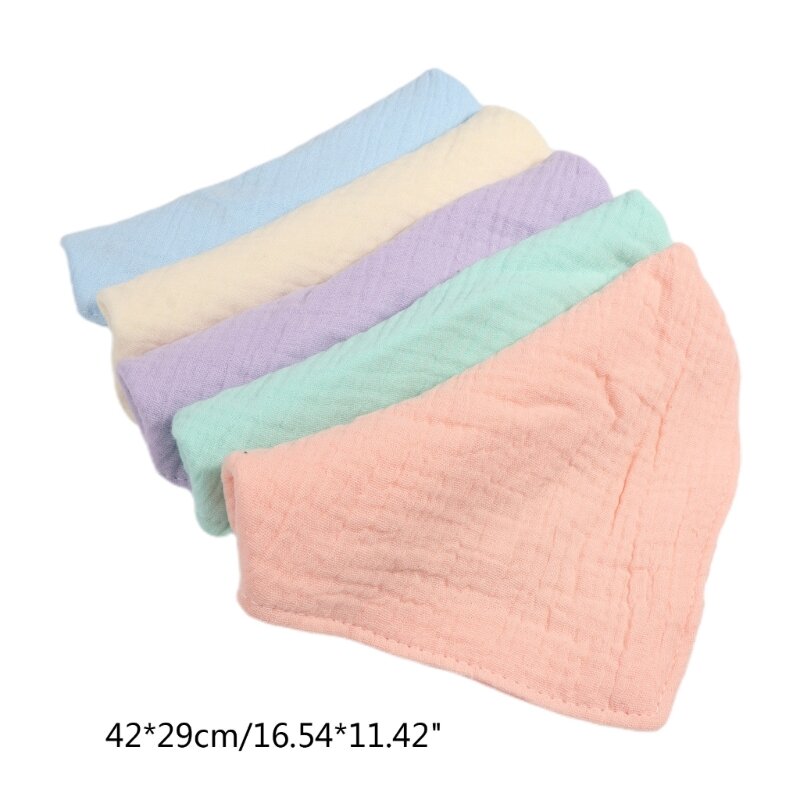 5pcs Baby Bibs Soft Burp Cloths Bandana Towel Drooling Bibs High Absorbent Bib