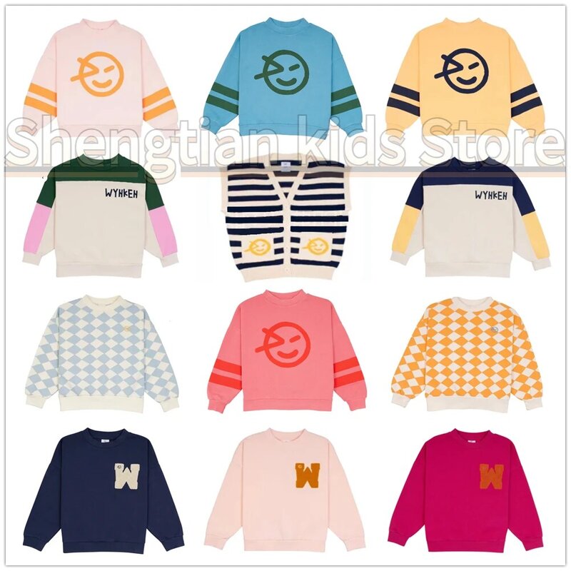 Wyn-terno de camisola infantil para meninos e meninas, design surpresa, quente, 1-12Y, 2024SS