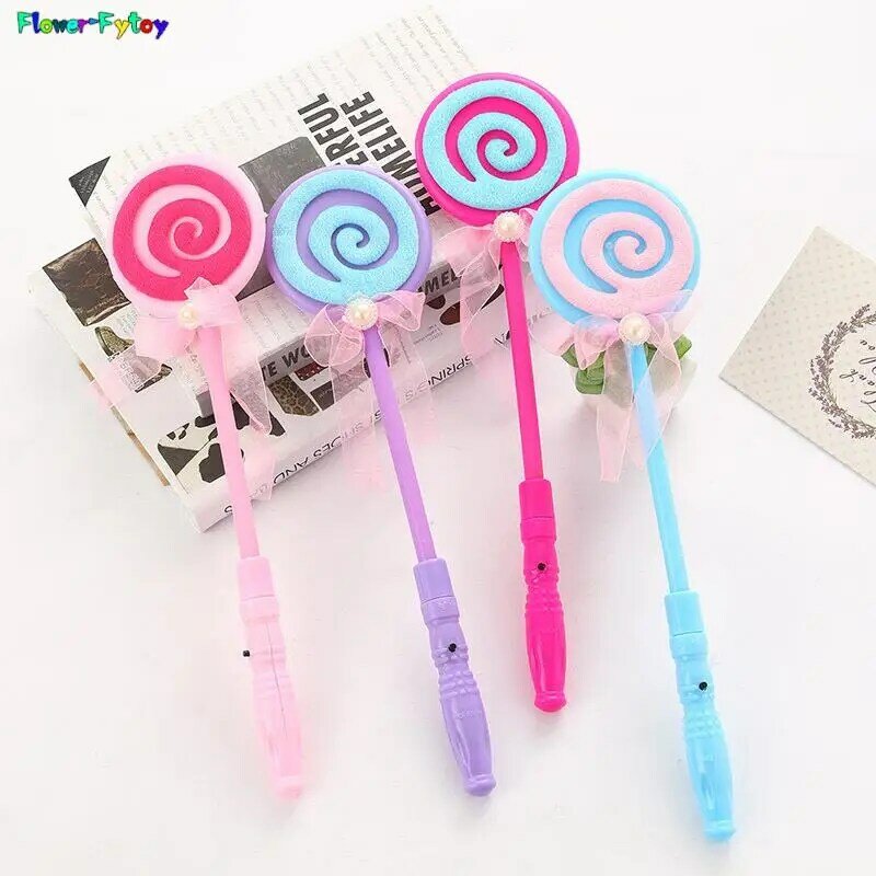 Led lollipop fada princesa varinha flash luz brilho vara suprimentos de festa lâmpada brinquedos cor aleatória