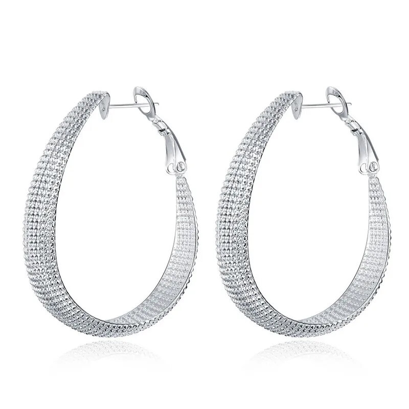 Nuovi orecchini a cerchio in argento Sterling 925 per le donne regalo di nozze Fine europa gioielli regalo di natale festa di fidanzamento