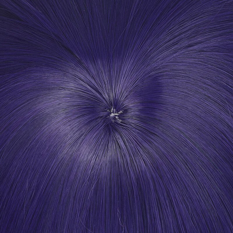 Touka Kirishima Wig Cosplay, Wig sintetis tahan panas rambut pendek ungu gelap 30cm