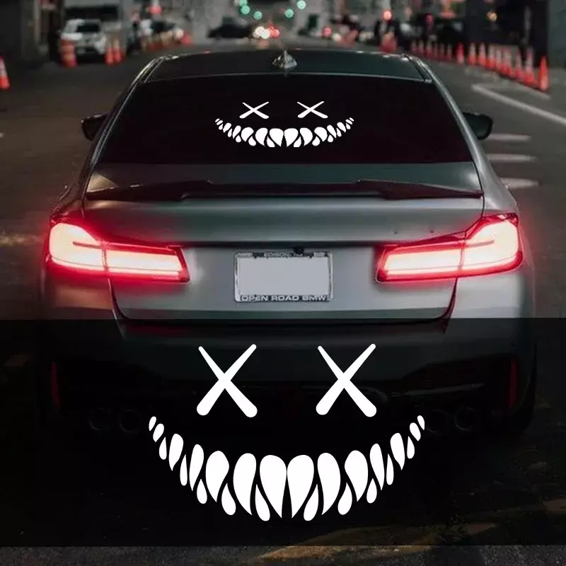 Автомобильные наклейки, демон, улыбающееся лицо, заднее ветровое стекло, забавное украшение для тела автомобиля, водонепроницаемый стиль