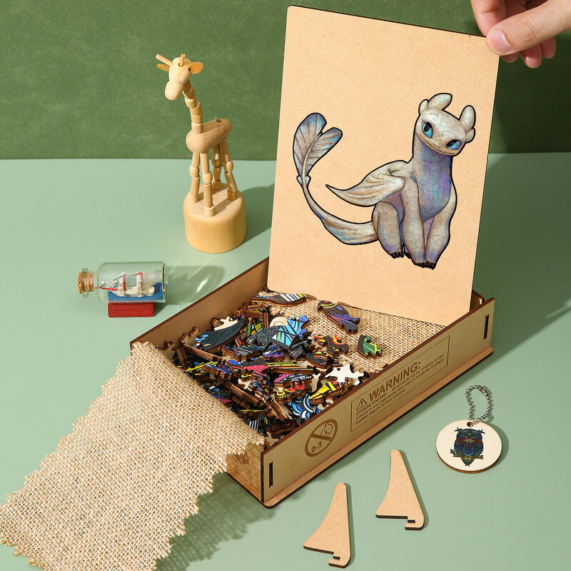 子供と大人のための3D木製パズル,ユニークなスロット付きパズル,木製ボックス付き,動物の木製パズル,インタラクティブゲーム,2023