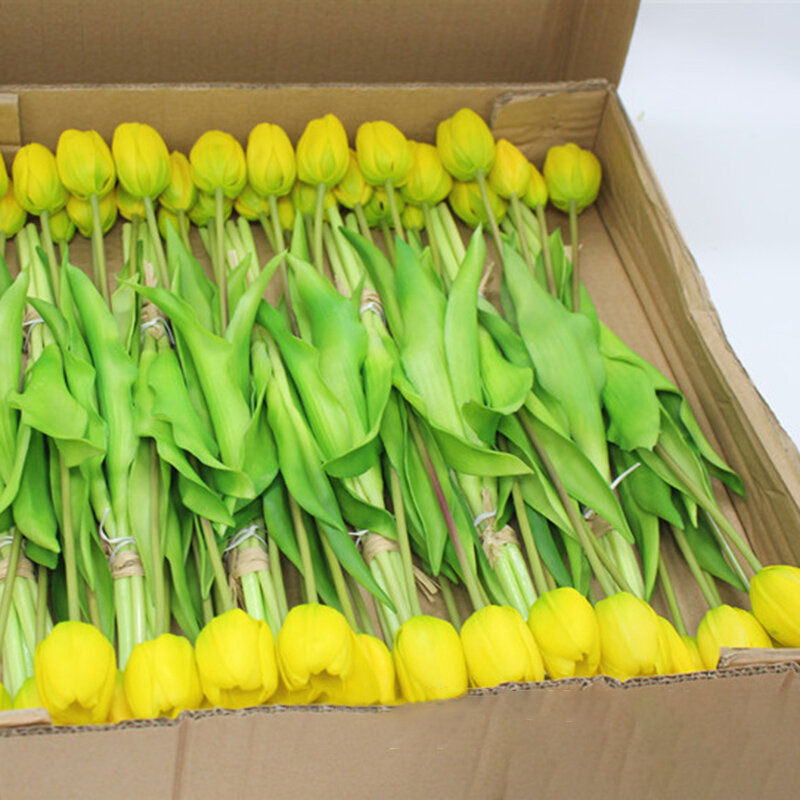 Luxury Silicone Real Touch Tulips Bouquet Decorative Artificial Flower Home Dec