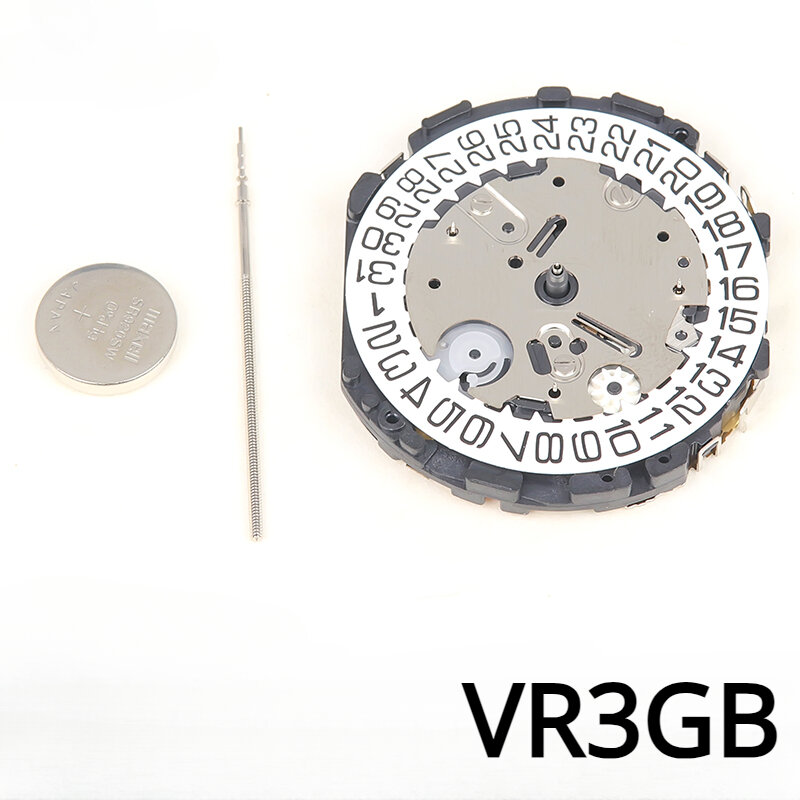 Новый и оригинальный японский механизм VR3GA с 6 стрелками и календарем на 3 часа, кварцевый механизм VR3G, запасные части для ремонта часов