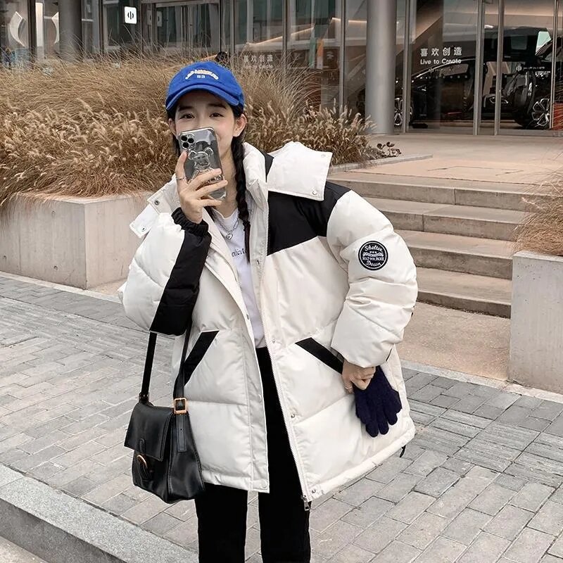 Korean New Fashion Winter Hooded Jacket Parkas Ladies Students Down Cotton Jacket Women Thick Warm Parka Female Overcoat