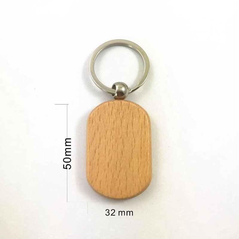 LLavero de madera en blanco de 110 piezas, etiqueta de llave de madera sin terminar, grabado en madera en blanco para manualidades DIY, cuadrado redondeado