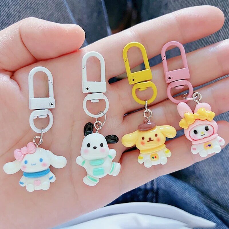 Anime Sanrio Key Chain My Melo Cartoon Astronaut My Melo Kuromi Pochacco Hello Kitty Keychain Car Key Pendant Cute Gift