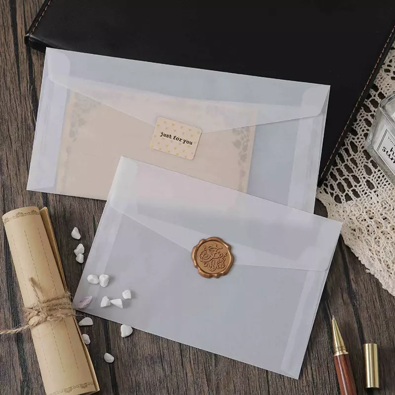 10 Stks/set Doorschijnende Enveloppen Matte Kleine Verse Uitnodigingskaart Hoes Voor Feest Bruiloft Schrijfpapier Briefkussentjes Envelop