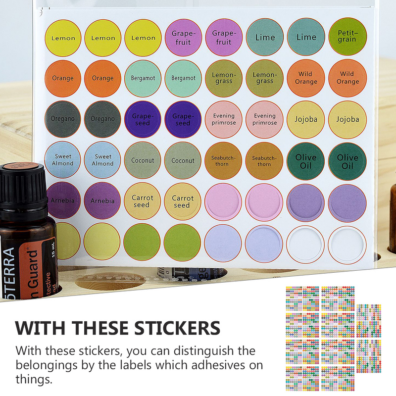 Etiquetas adhesivas para botellas de aceite esencial, etiquetas redondas para embalaje de aromaterapia, marcador creativo, 10 piezas
