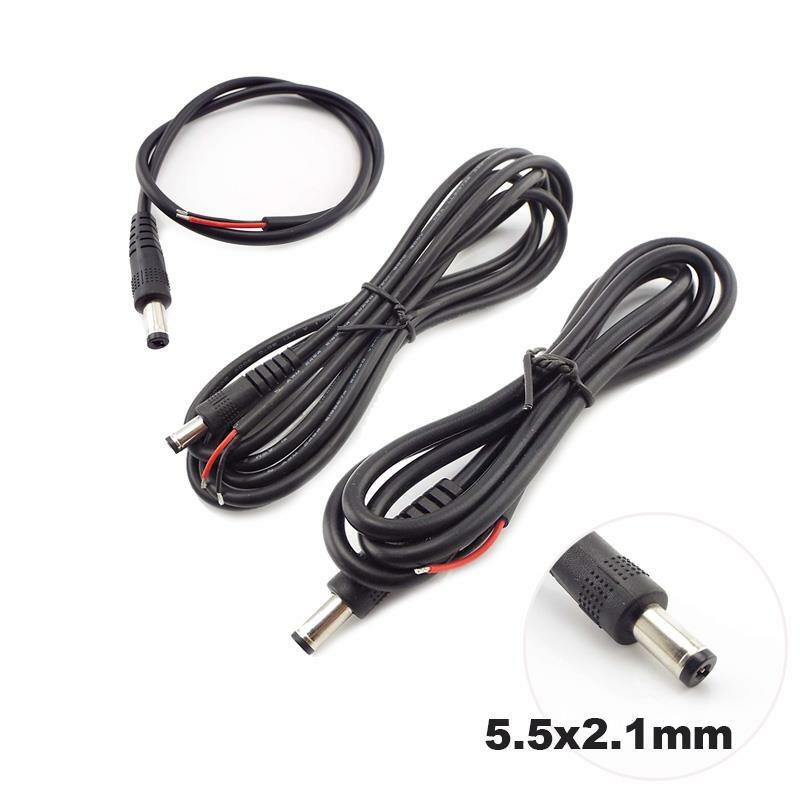 12V 5A DC Male Power Supply DIY Cable Extension LED Light  20 AWG Jack Cord DC Connector For CCTV 5.5x2.1mm Plug