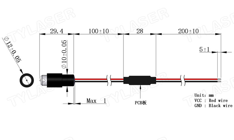 Linha módulo vermelho do laser para o verificador, módulo nivelado do laser, acessórios da máquina de gravura, 360 graus, 660nm, 10mW, 50mW, 100mW, 200mW