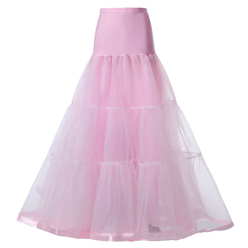 Boneless A Hem Wedding Dress Long Petticoat Tutu Skirt Satin Skirts for Women Girls Poodle Skirt