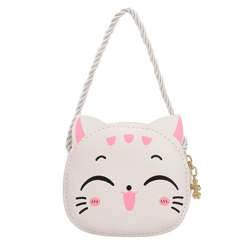 Сумка кросс-боди детская с мультяшным принтом, миниатюрная модная сумочка для мелочи с милым котом для девочек и мальчиков