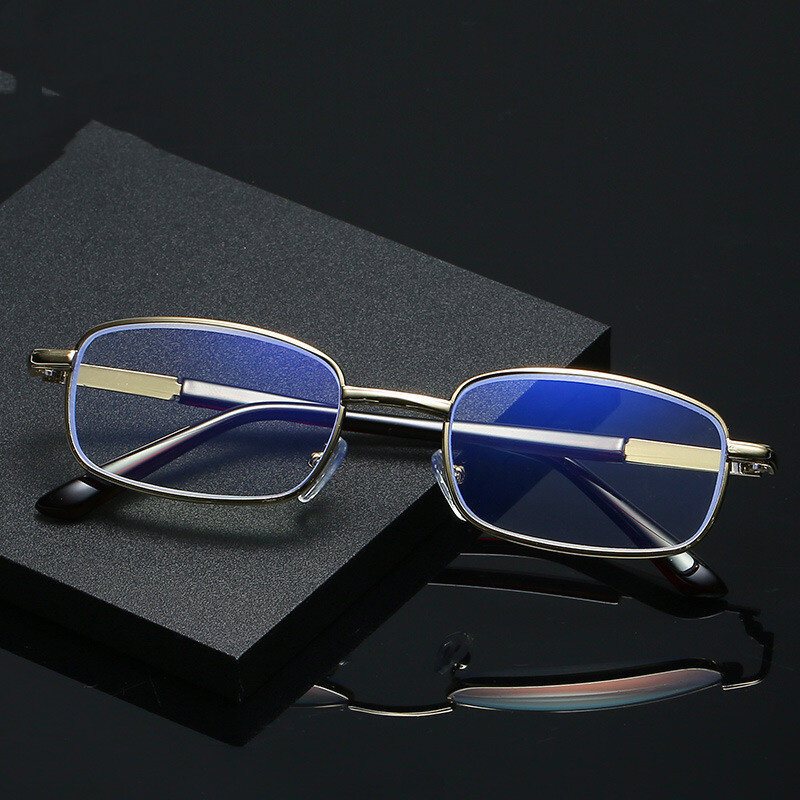 Occhiali da lettura da vista Anti luce blu da uomo occhiali da vista da donna lenti per miopia ottica montature per occhiali occhiali quadrati in metallo 2023