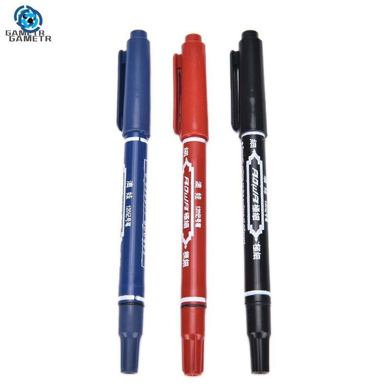 1pc Dual Tip 0.5/1.0 mm Nib Marker Waterproof Black Blue Red Oily Manga Art Marker Pens Student School Office Stationery
