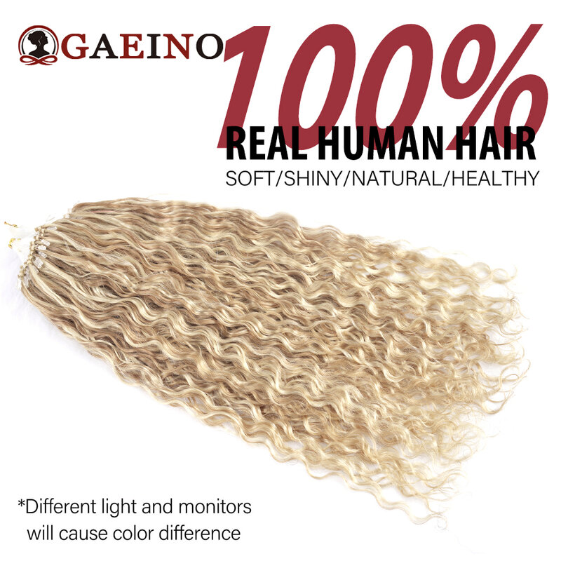 Micro Loop Hair Extensions, Cabelo Humano, Onda de Água, Micro Link, Cabelo Natural, Salon Ondulado, Qualidade Ombre Highlight