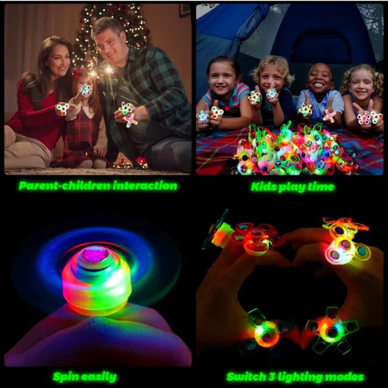 New Light Emitting Gyroscope Ring Sparkling Creative Rotating Gyroscope Watch with Kindergarten Gifts Toys Luminous Toys