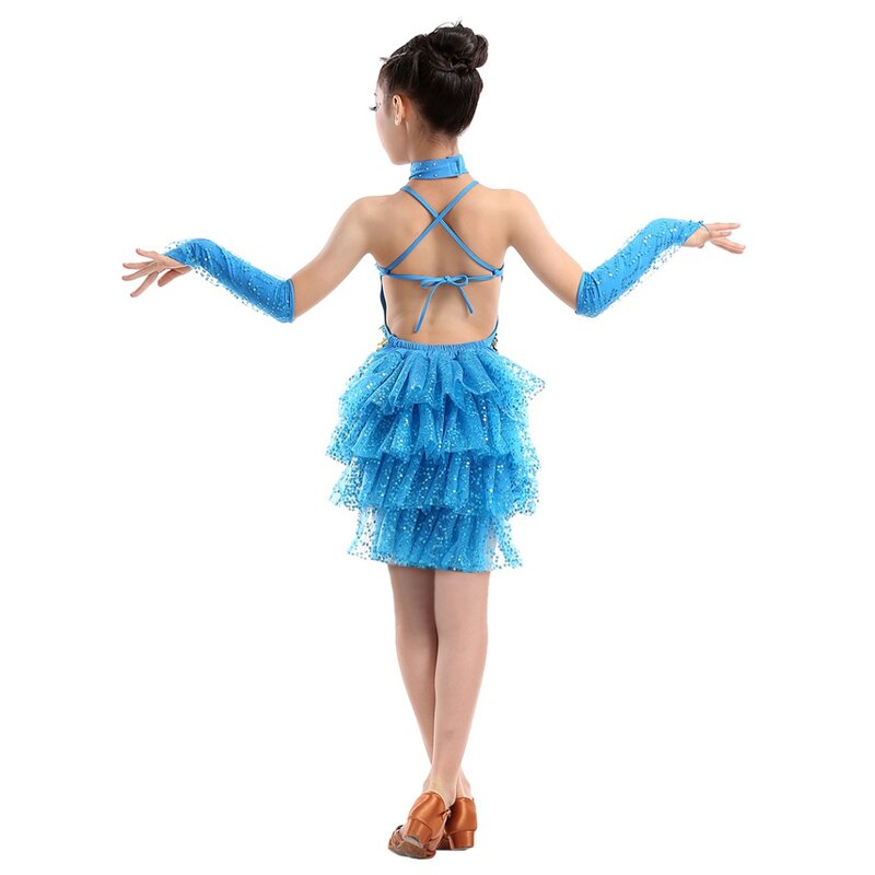 New Children 's Latin Dance Skirt Performance Clothing Practice Uniforms