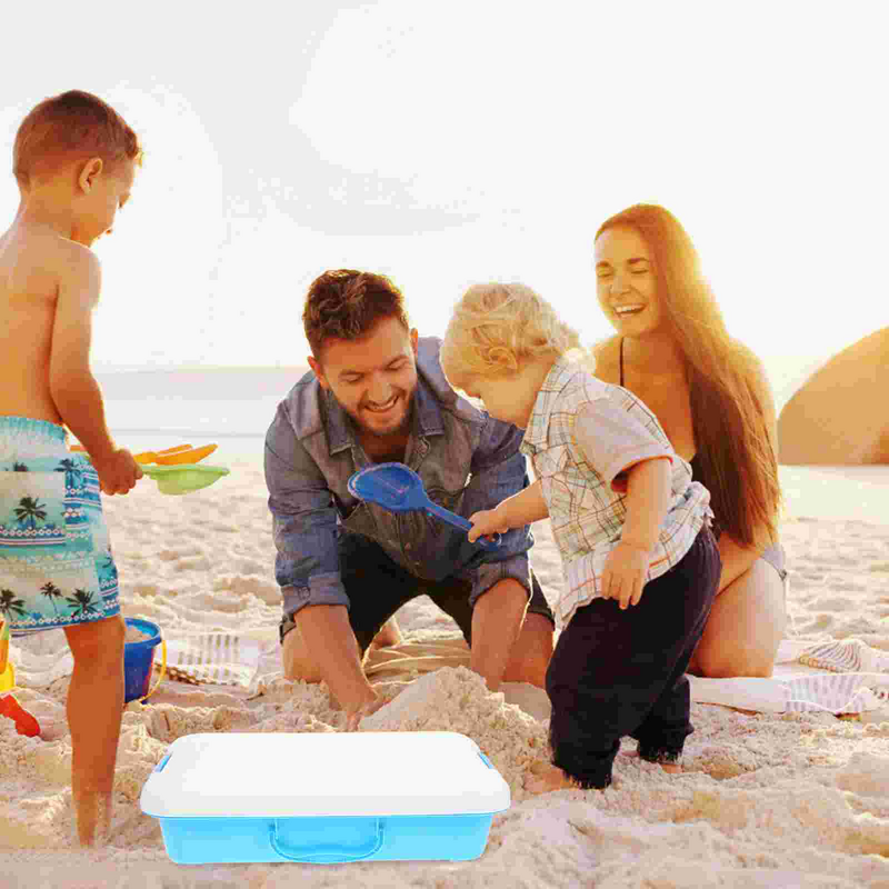 Caja de arena con asa para niños, Arenero de plástico para actividades en interiores y exteriores