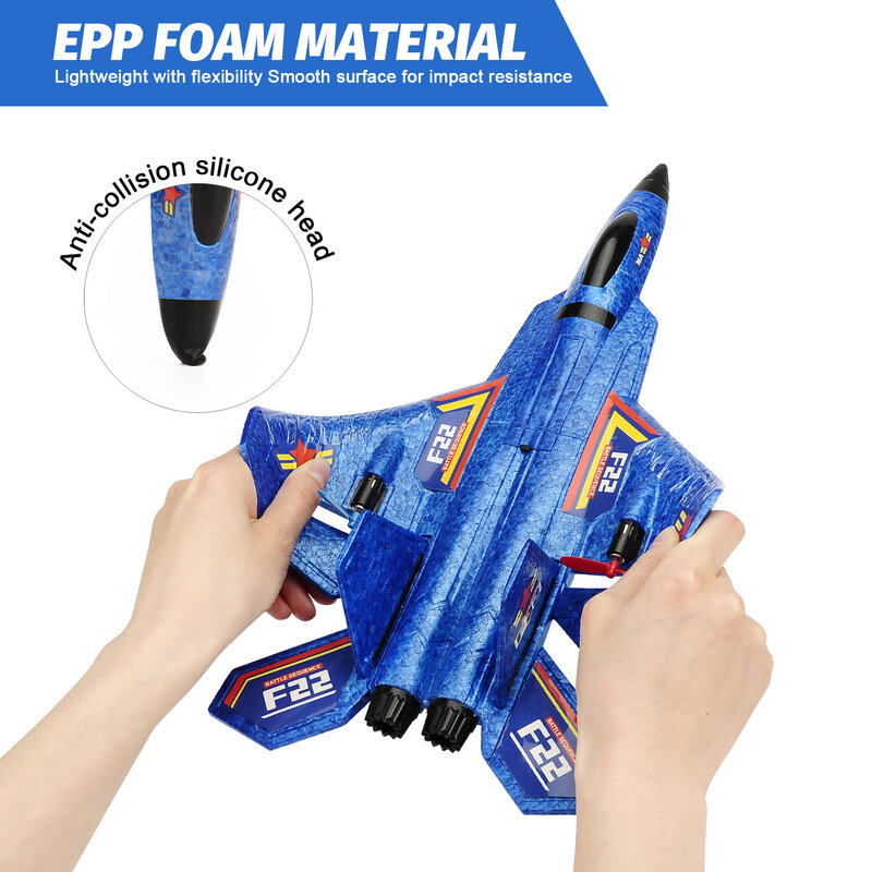 Avion télécommandé F22 raptor, 2.4G, jouet en mousse EPP pour enfants