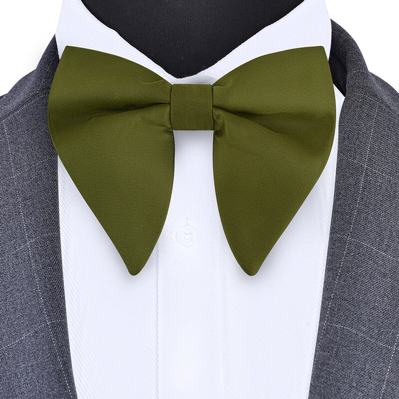 الكلاسيكية الحرير الصلبة الأخضر الأحمر الأسود الكبير ربطة القوس Tie للرجل موضة Bowknot حفلة الأعمال مكتب الزفاف هدية اكسسوارات