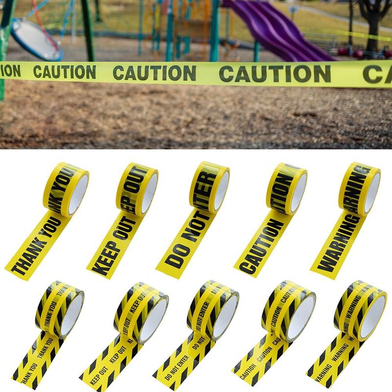 Black Character Warning Tape 4.8CM*25M DO NOT ENTER Caution Signs Adhesive Tape Party Decoration Yellow Tape