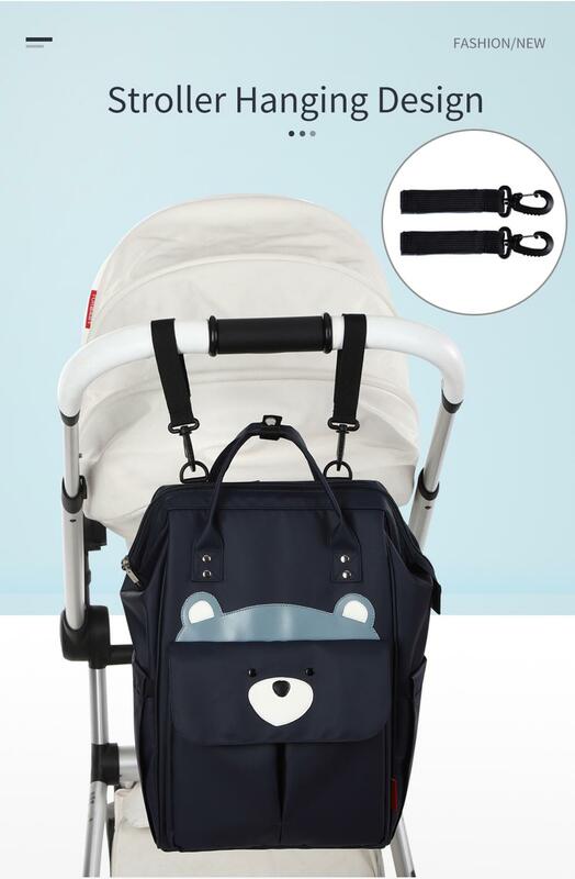 Wodoodporny plecak na pieluchy dla mamusi Cartoon Design torba podróżna dla matki macierzyństwo o dużej pojemności opieka nad dzieckiem torby do wózka pielęgnacyjnego