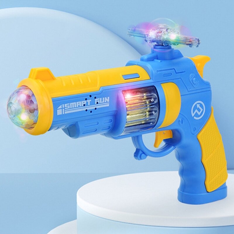 Revólver brinquedo para crianças com luz deslumbrante e sons disparo realistas para meninos.