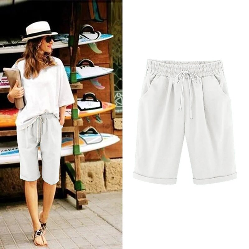 Summer Loose Casual Women's Shorts Sports Stretchy Straight Leg Breathable Sweatshorts Female Five-Point Outer Wear Pants