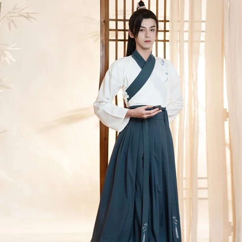 Costume Hanfu Traditionnel Chinois Brodé et Extensible pour Homme, Kimono Original pour Homme Sans-abri