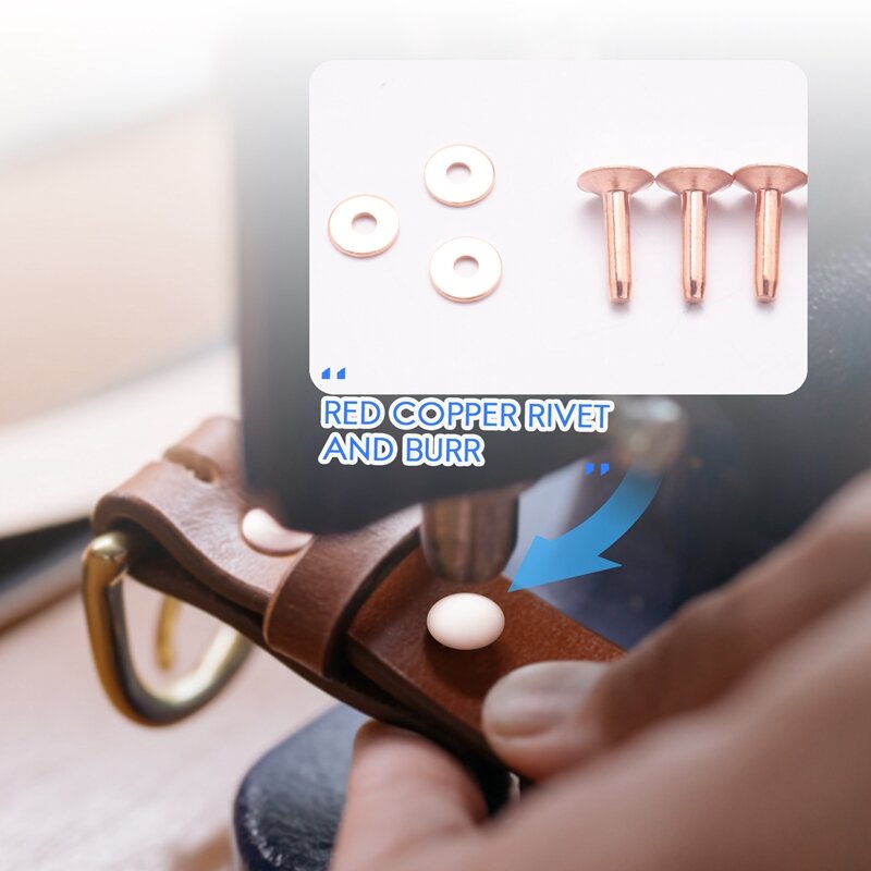 JHD-50 conjuntos de rebites de cobre e rebarbas, carteiras de cinto de couro, rebites de cobre de couro, suprimentos de artesanato diy de couro (9/16 polegadas)