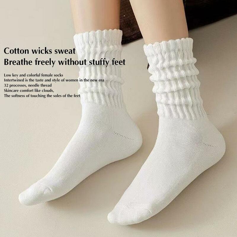 Fashion Cool Lolita Woman Cute Warm Socks Set Female Lady Autumn Winter Knitted Long Black White Socks For Women